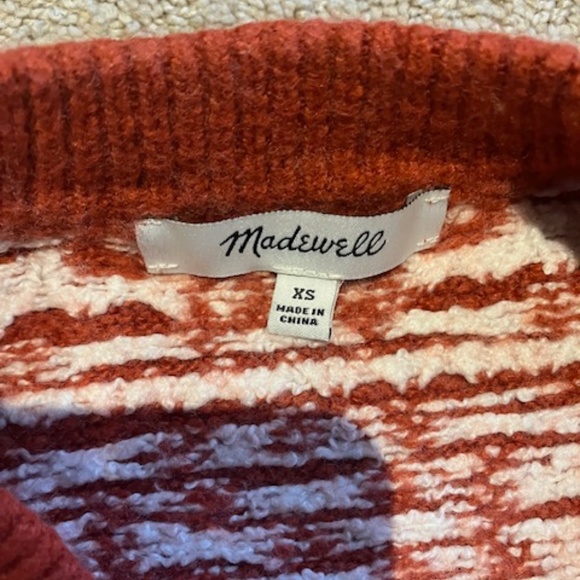 Madewell winter sweater red with white snowflakes xxs - Picture 2 of 6
